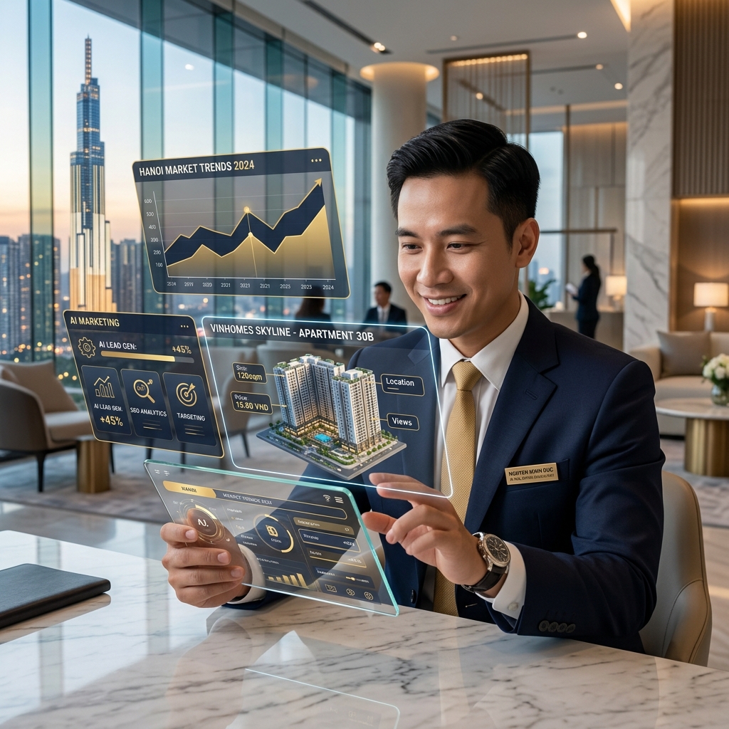 AI Trong Bất Động Sản: Cách Cánh Tay Phải AI Tăng Hiệu Suất Marketing & Sale Lên X5